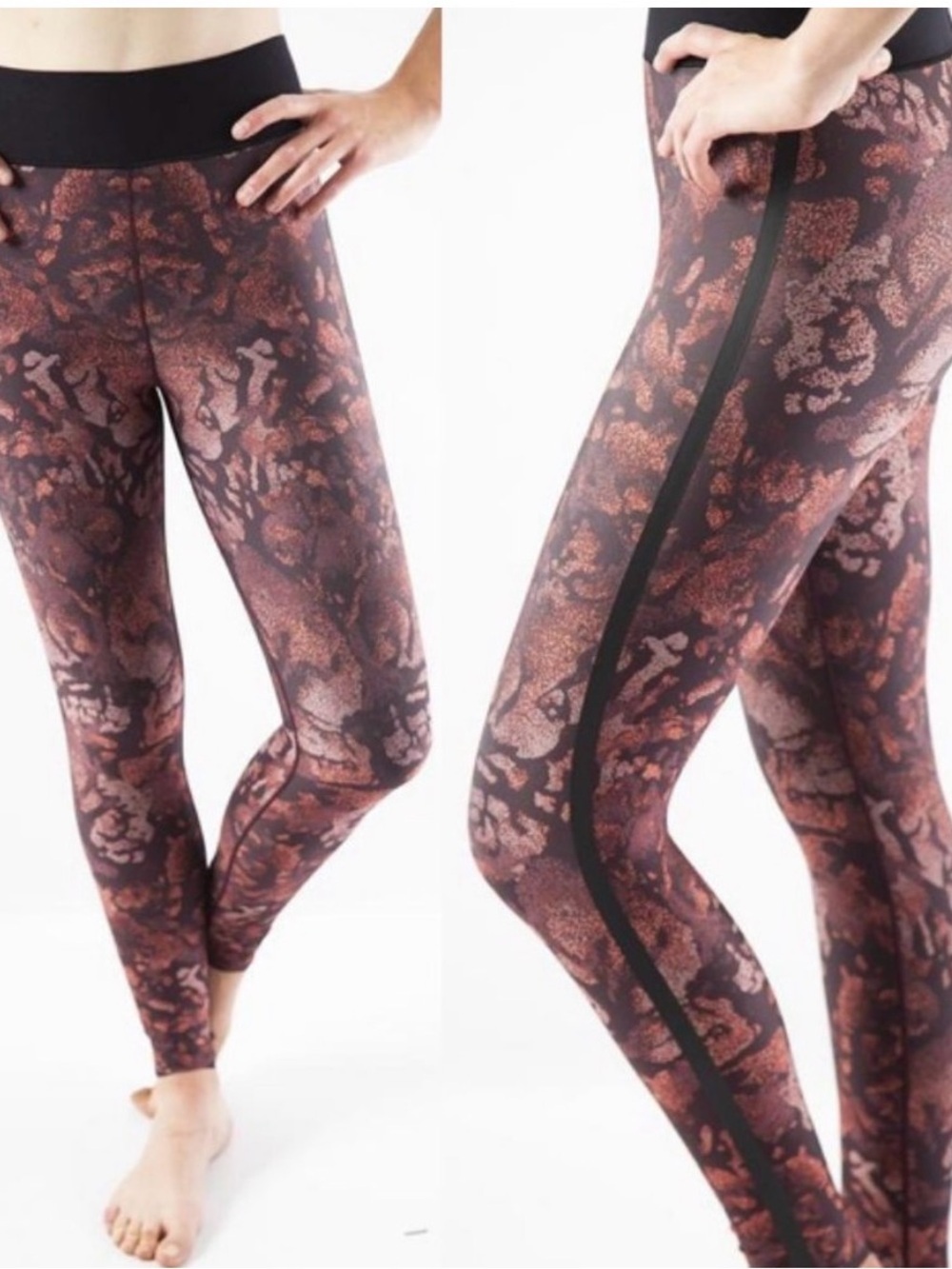 Ultracor Alluvium Ultra High Rise Leggings Size Small Rust Black Print